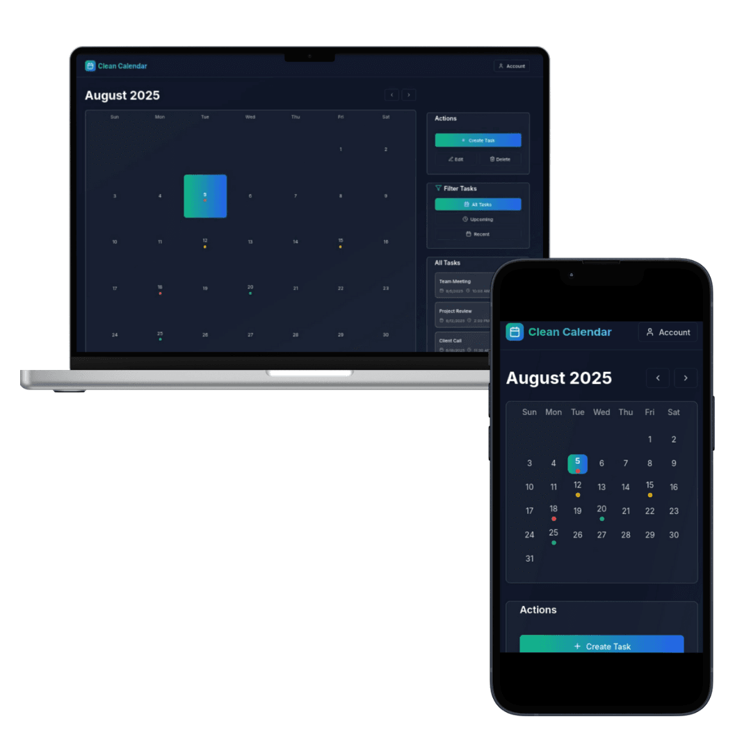 Clean Calendar Interface